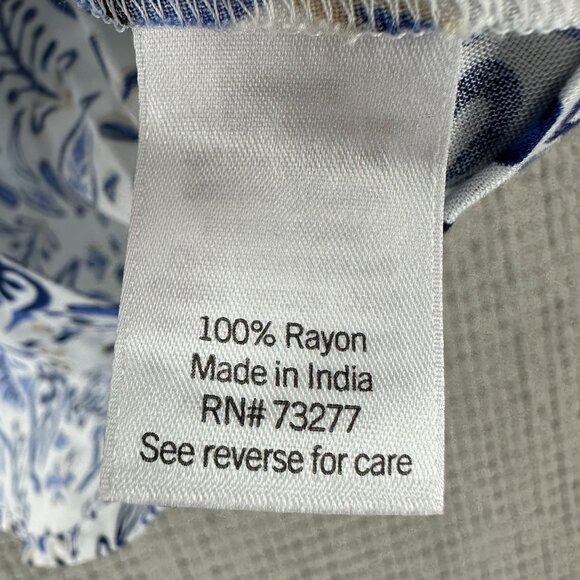 Croft & Barrow Shirt Womens Size XS White Blue Button Up Short Sleeve Paisley - Picture 9 of 10